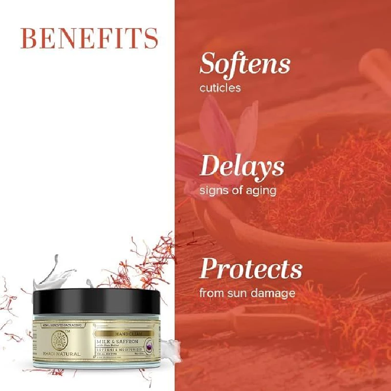 Khadi Natural Milk & Saffron Herbal Hand Cream - Image 2