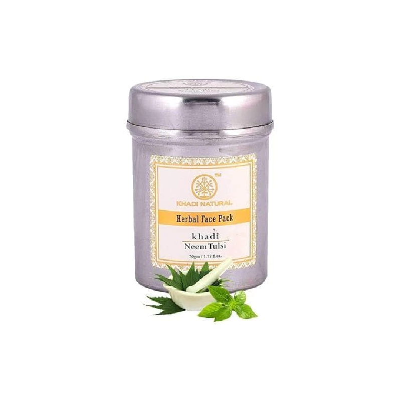 Khadi Natural Neem-Tulsi Face Pack Reduces Wrinkles & Finelines Khadi Natural Neem-Tulsi Face Pack Reduces Wrinkles & Finelines-Pack Size-50 g