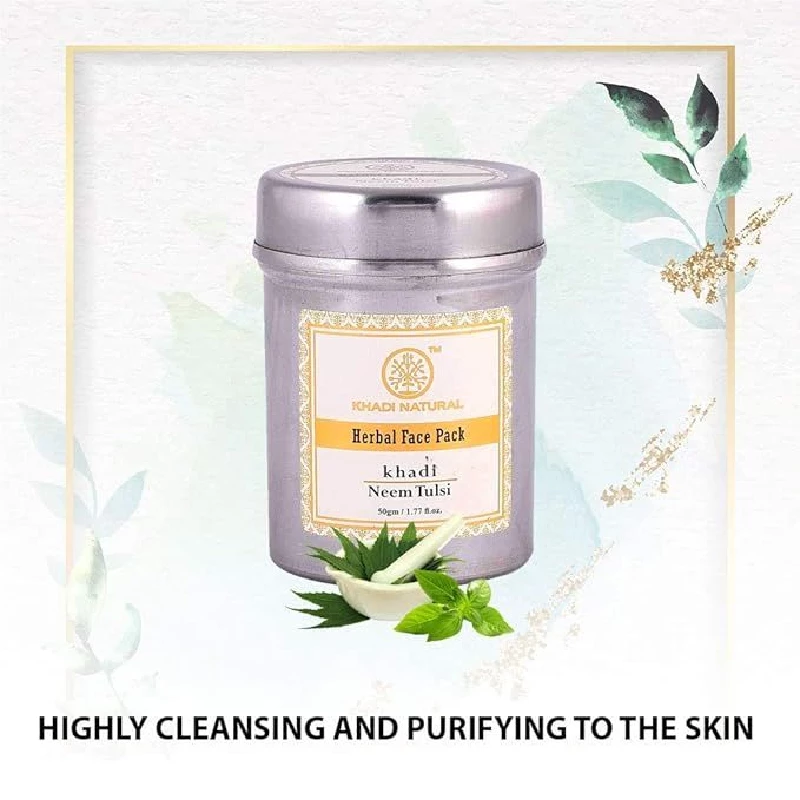 Khadi Natural Neem-Tulsi Face Pack Reduces Wrinkles & Finelines - Image 2