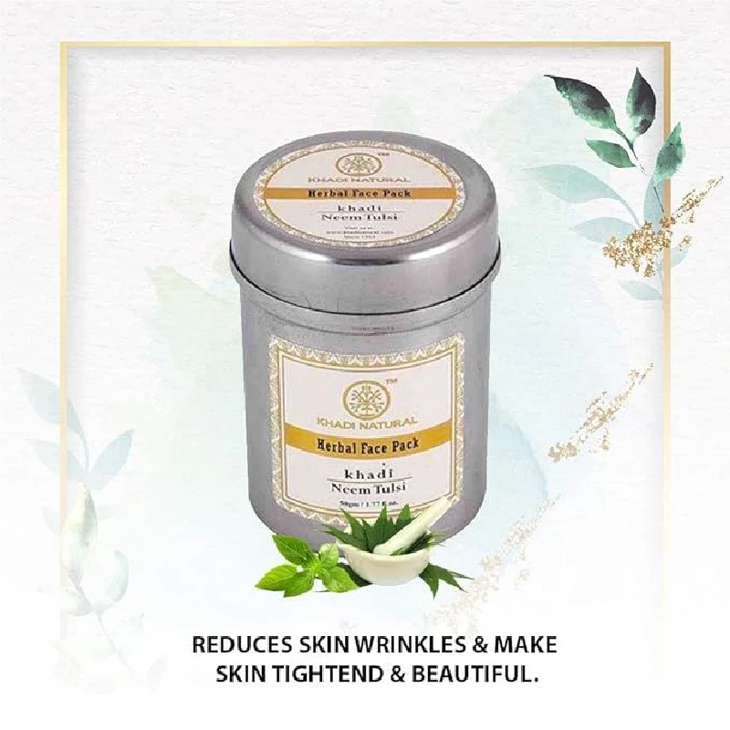 Khadi Natural Neem-Tulsi Face Pack Reduces Wrinkles & Finelines - Image 3