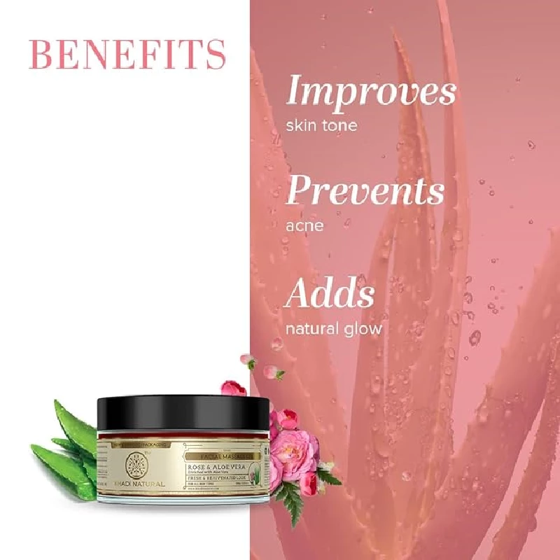 Khadi Natural Rose and Aloevera Face Massage Gel - Image 2