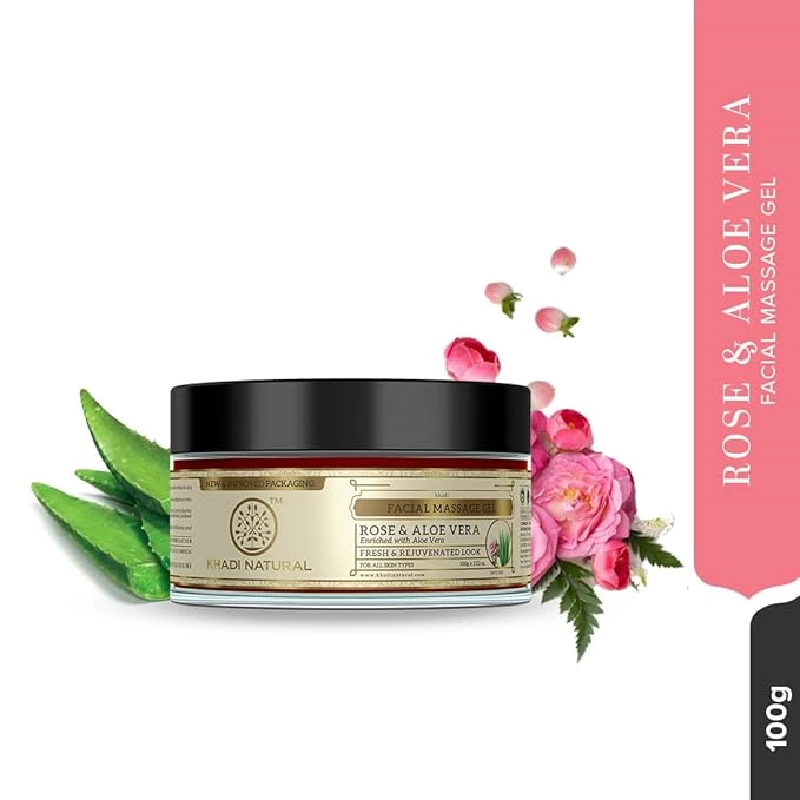 Khadi Natural Rose and Aloevera Face Massage Gel - Image 5