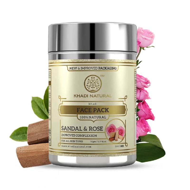 Khadi Natural Sandal & Rose Face Pack Removes Dead Skin Cells Khadi Natural Sandal & Rose Face Pack Removes Dead Skin Cells-Pack Size-50 g