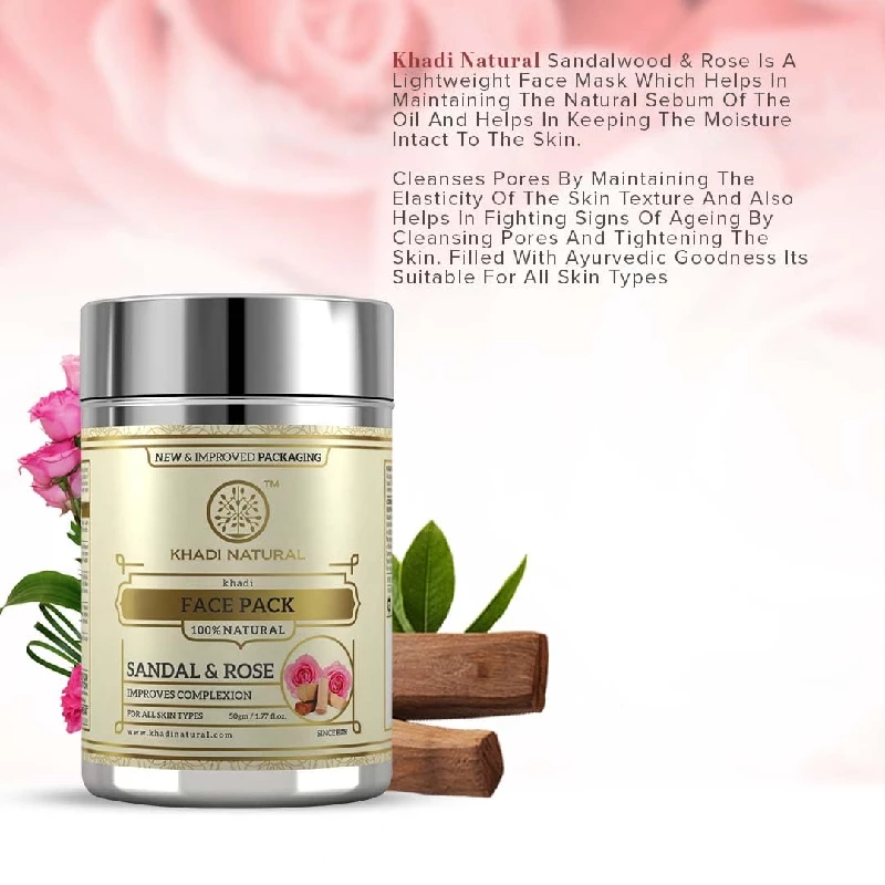 Khadi Natural Sandal & Rose Face Pack Removes Dead Skin Cells - Image 4