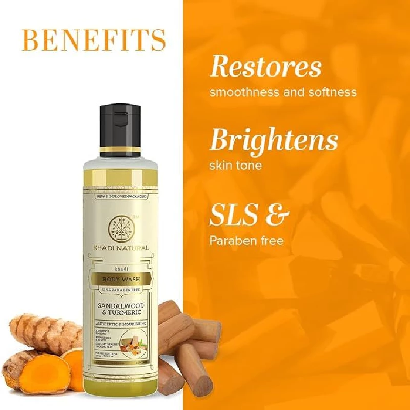 Khadi Natural Sandal & Turmeric Herbal Body Wash - Image 2