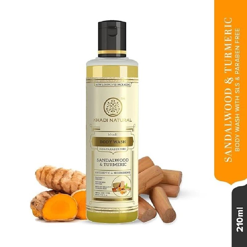Khadi Natural Sandal & Turmeric Herbal Body Wash - Image 6