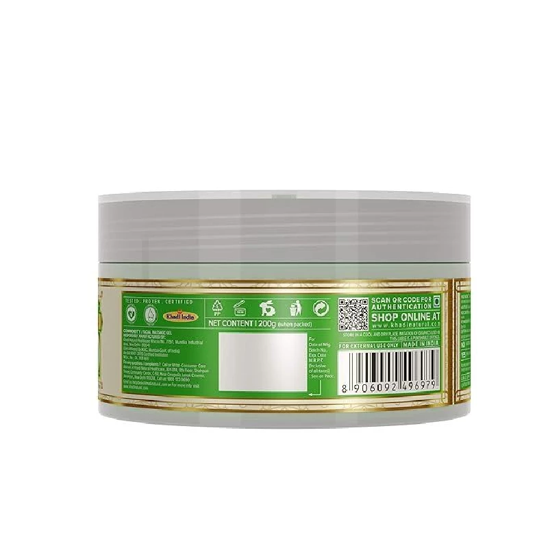 Khadi Natural Trasparent Aloe Vera Facial Massage Gel Hydrates & Soften Skin - Image 3
