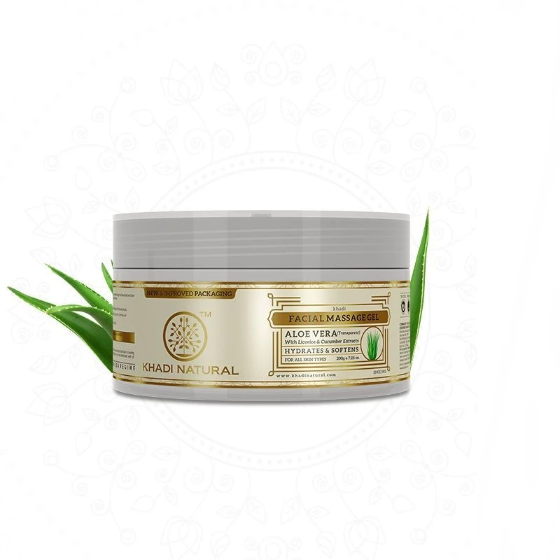 Khadi Natural Trasparent Aloe Vera Facial Massage Gel Hydrates & Soften Skin - Image 7