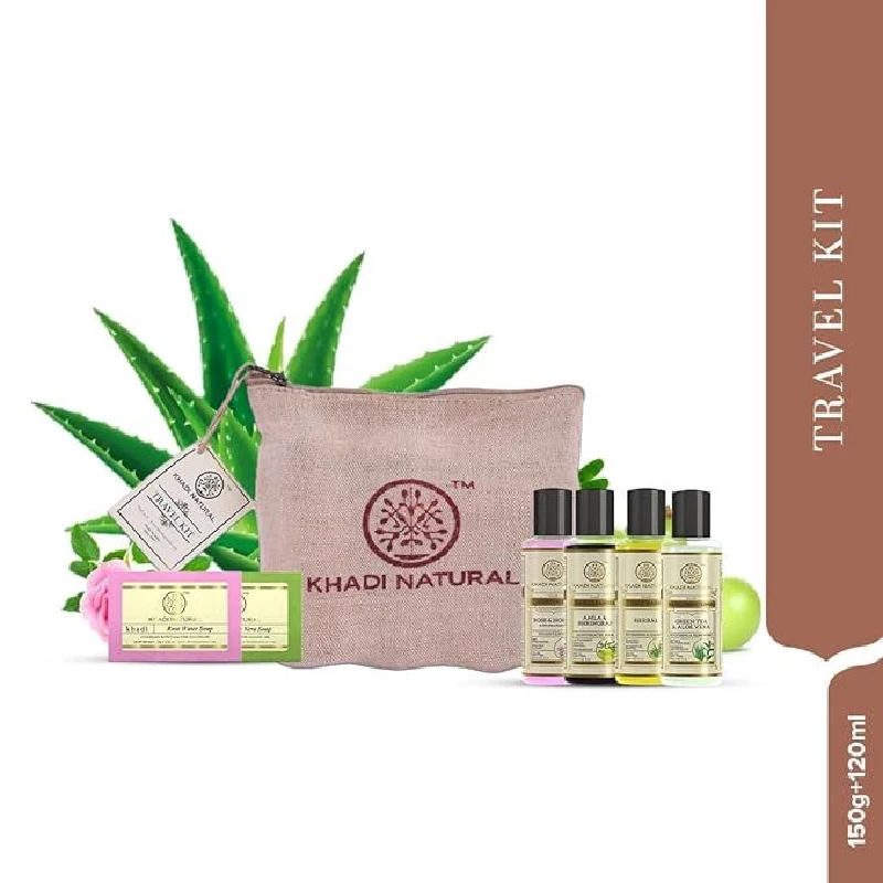 Khadi Natural Travel Kit All in one Travel kit with Jute Bag - Image 7