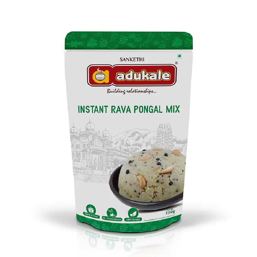 Khara Pongal Mix | Spicy Instant Mix | Adukale Khara Pongal Mix | Spicy Instant Mix | Adukale-Pack Size-250 g