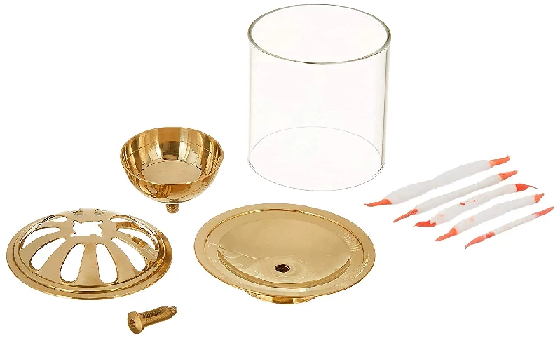 Klassic Swastik Akhand Diya with Borosilicate Glass Cover - Image 3