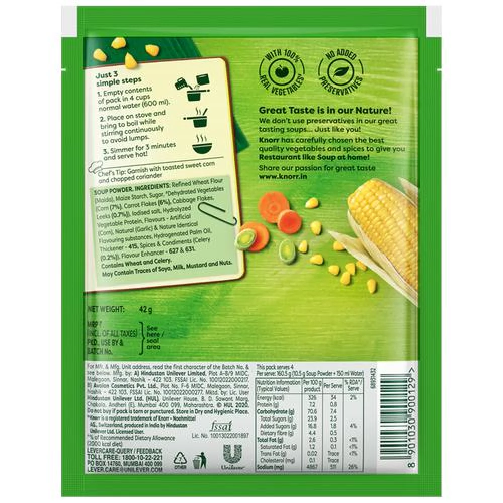 Knorr Sweet Corn Soup - 100% Real Vegetables - Image 3