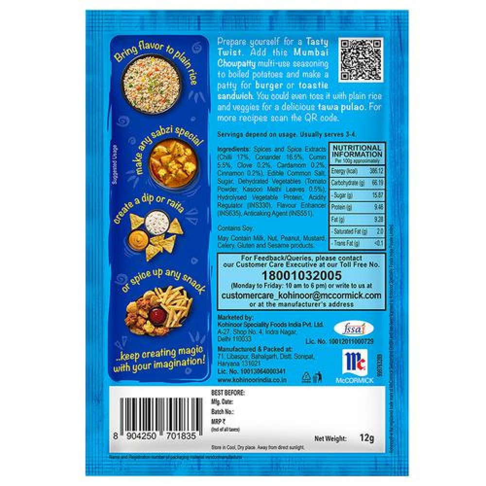 Kohinoor Tasty Twist Mumbai Chowpatty Multi-Use Seasoning - Image 2
