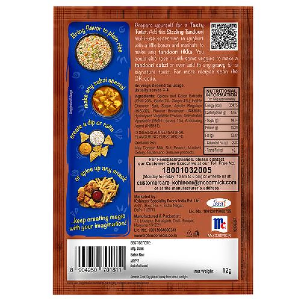 Kohinoor Tasty Twist Sizzling Tandoori Multi-Use Seasoning - Image 2
