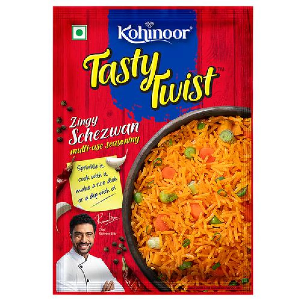 Kohinoor Tasty Twist Zingy Schezwan Multi-Use Seasoning Kohinoor Tasty Twist Zingy Schezwan Multi-Use Seasoning--12 g