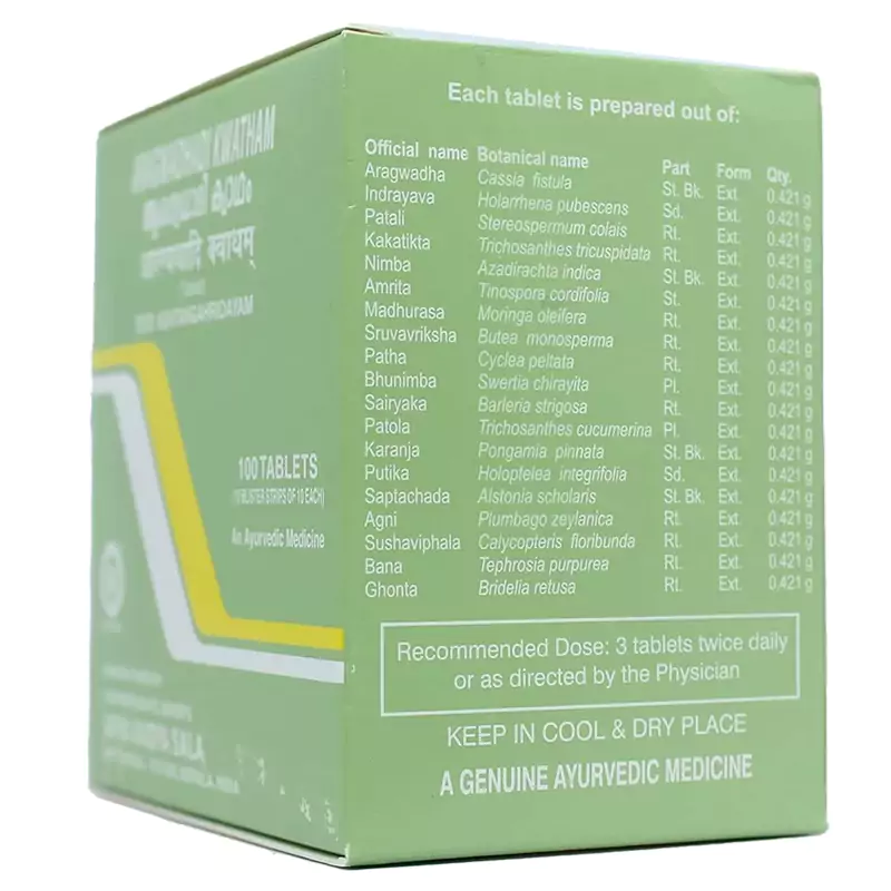 Kottakkal Ayurveda Aragwadhadi Kwatham Tablets - Image 3
