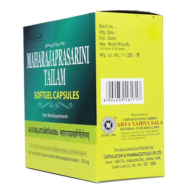 Kottakkal Ayurveda Maharajaprasarani Tailam Soft Gel Capsules - Image 3