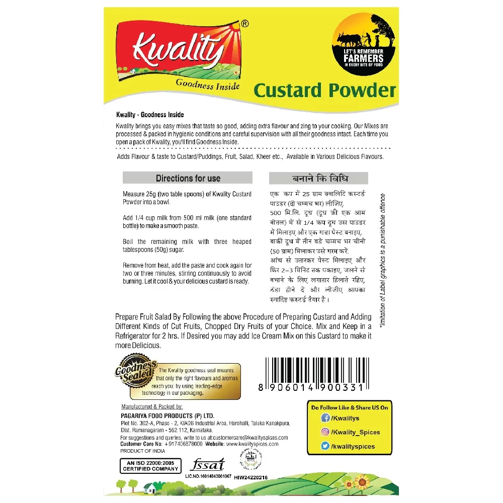 Kwality Custard Powder - Vanilla Flavour - Image 3