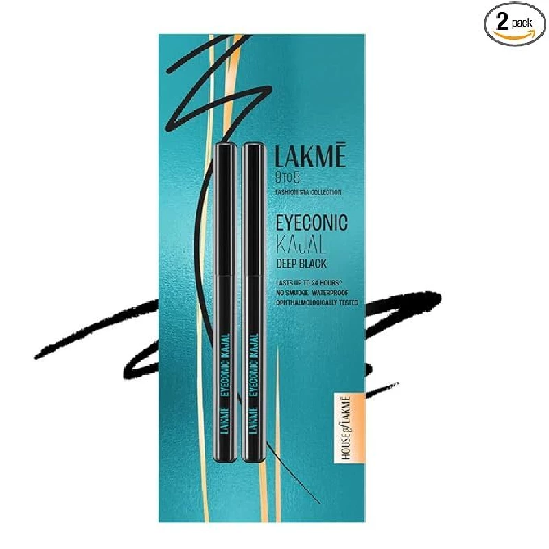 Lakme Eyeconic Black Kajal Lakme Eyeconic Black Kajal-Pack Size-Pack of 2