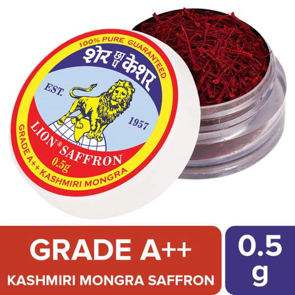 LION SAFFRON Kashmiri Mongra Kesar Grade A++ - Used For Cooking