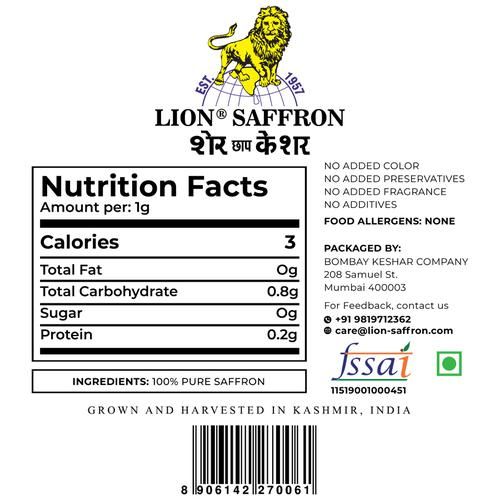 LION SAFFRON Pure Kashmiri Lacha Kesar Certified Grade A+ - Improves Health - Image 10