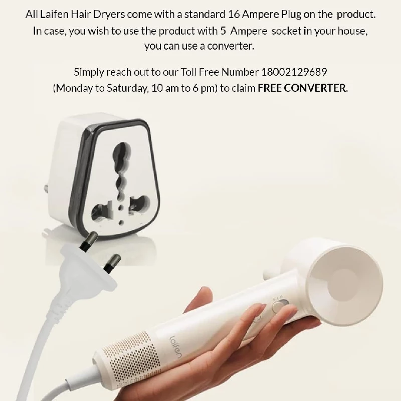 Laifen Hair Dryer Se Lite Low Dryer With 100,000 Rpm Brushless Motor,1400 Watts-Milk Tea - Image 4