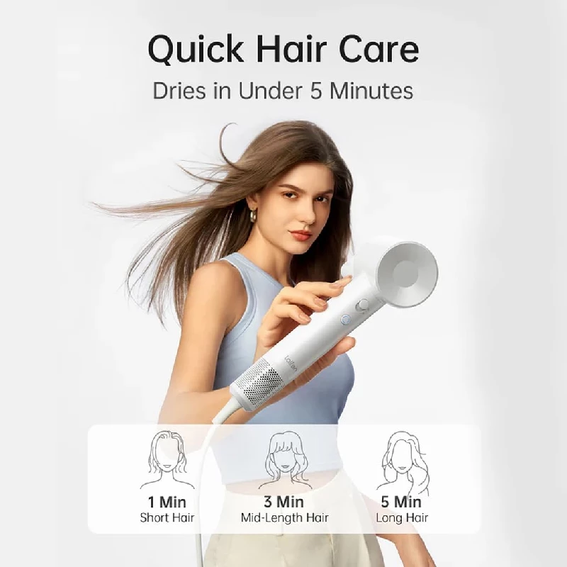 Laifen Hair Dryer Se Lite Low Dryer With 100,000 Rpm Brushless Motor,1400 Watts-White - Image 2
