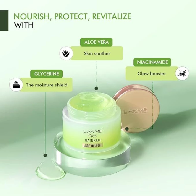 Lakme 9 To 5 Naturale Aloe Aqua Hydrating Face Gel - Image 3