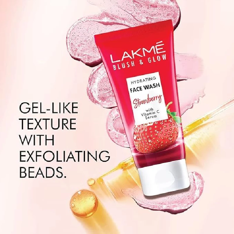 Lakme Blush & Glow Strawberry Refreshing Gel Face Wash - Image 6