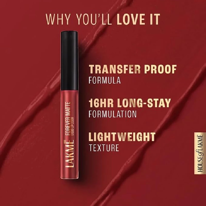 Lakme Forever Matte Liquid Lipstick - Image 6