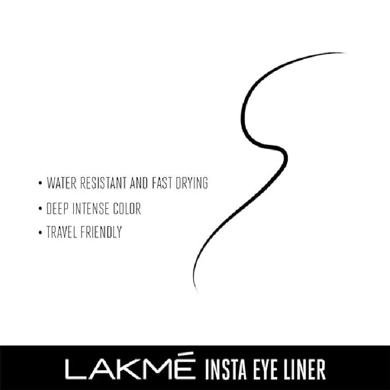 Lakme Insta Eye Liner, Black Semi-Matte Finish - Image 4