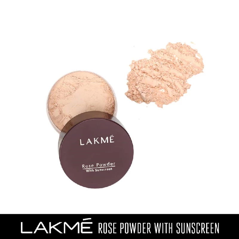 Lakme Rose Loose Face Powder with Sunscreen - Soft Pink - Image 2