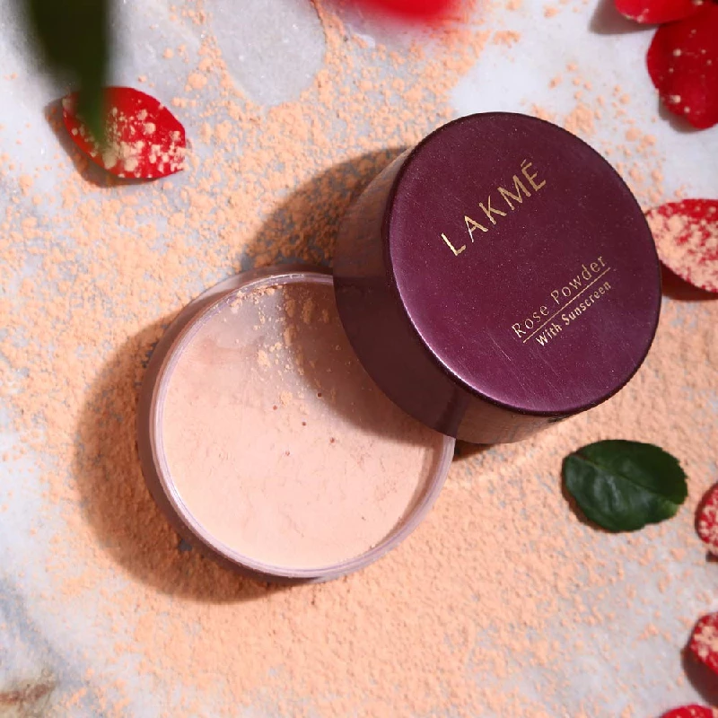 Lakme Rose Loose Face Powder with Sunscreen - Soft Pink - Image 9