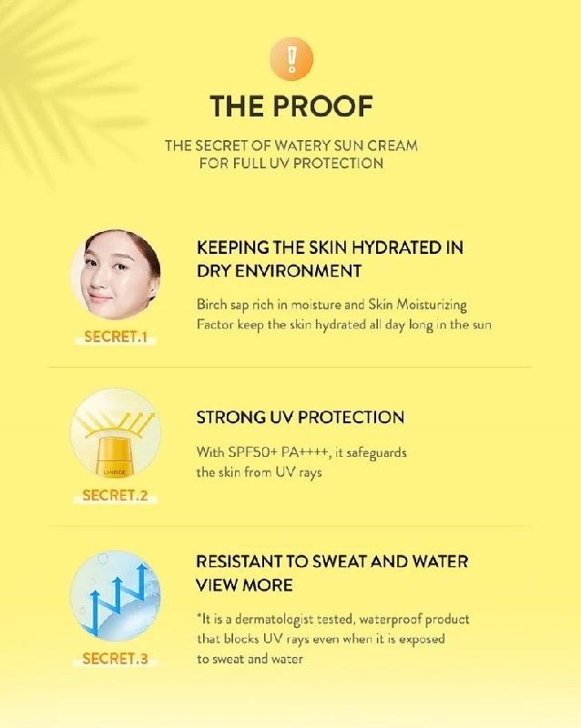 Laneige Watery Sun Cream SPF50+ PA++++ - Image 2