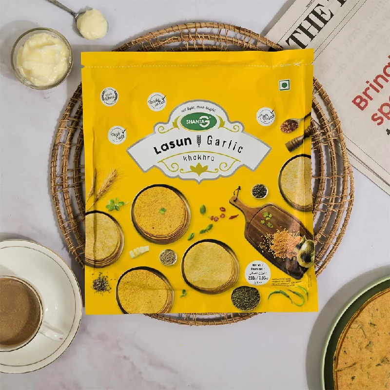 Lasun Round Khakhra (Pack of 5) Lasun Round Khakhra (Pack of 5)-Pack Size-200 g (Each)