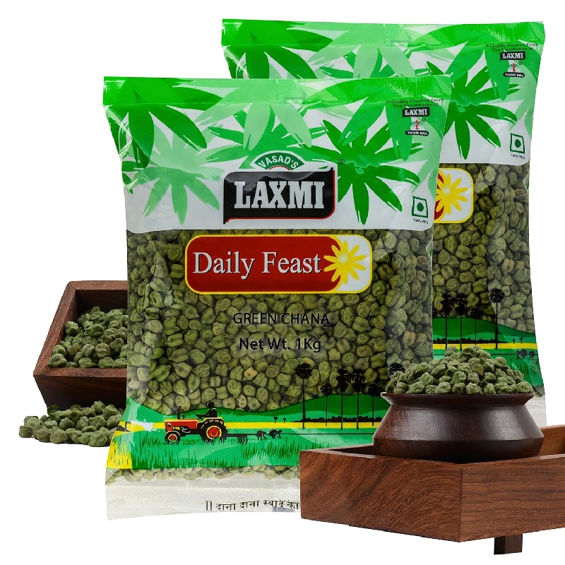 Laxmi Daily Feast Dry Green Chana (Pack of 2) Laxmi Daily Feast Dry Green Chana (Pack of 2)-Pack Size-1000 g (Each)
