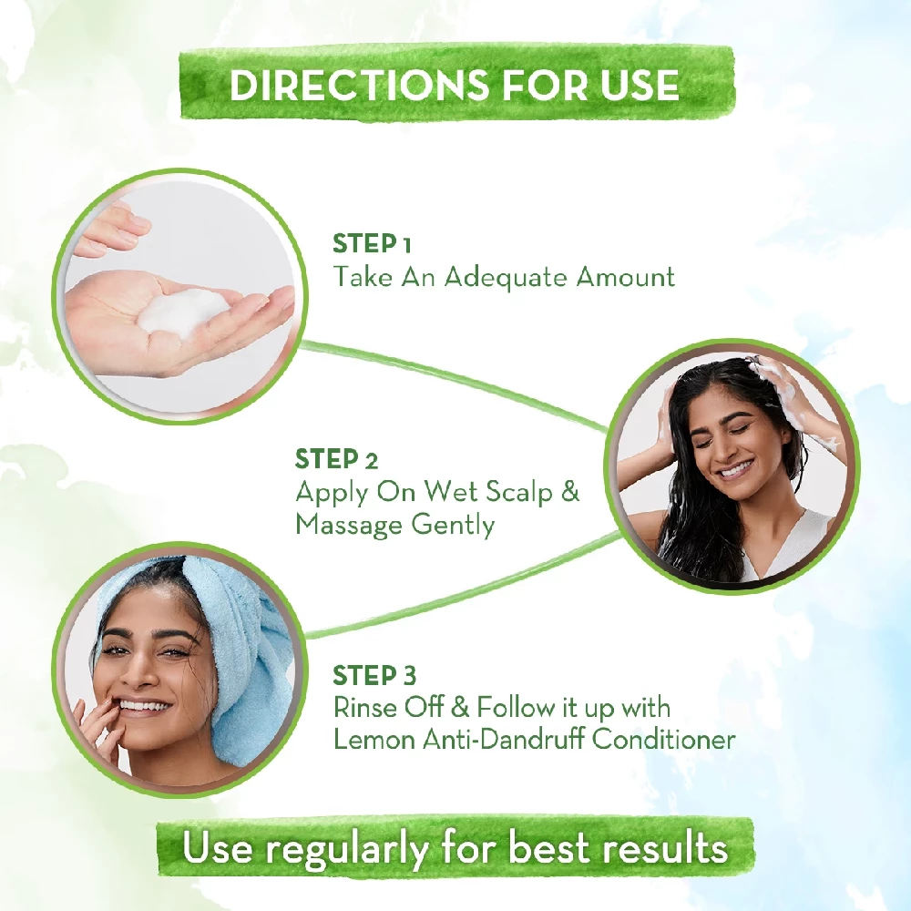Lemon Anti-Dandruff Shampoo with Lemon & Ginger for up to 100% Dandruff & Itch-free Scalp - Image 3