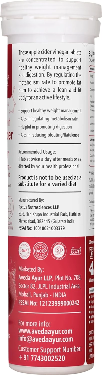 Life Aveda Apple Cider Vinegar Effervescent Tablet - Image 3
