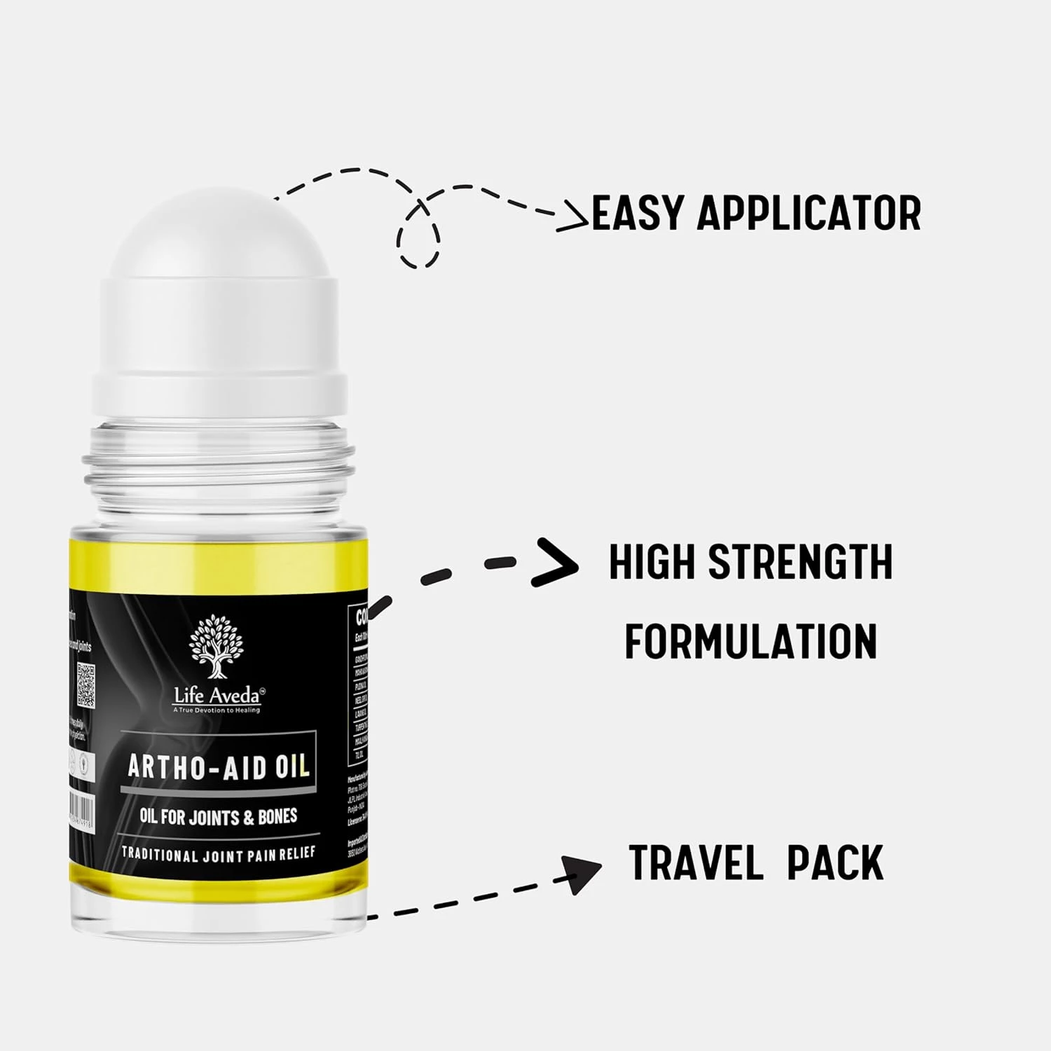 Life Aveda Ayurvedic Artho Aid Oil Roll On for Joints & Bones - Image 3
