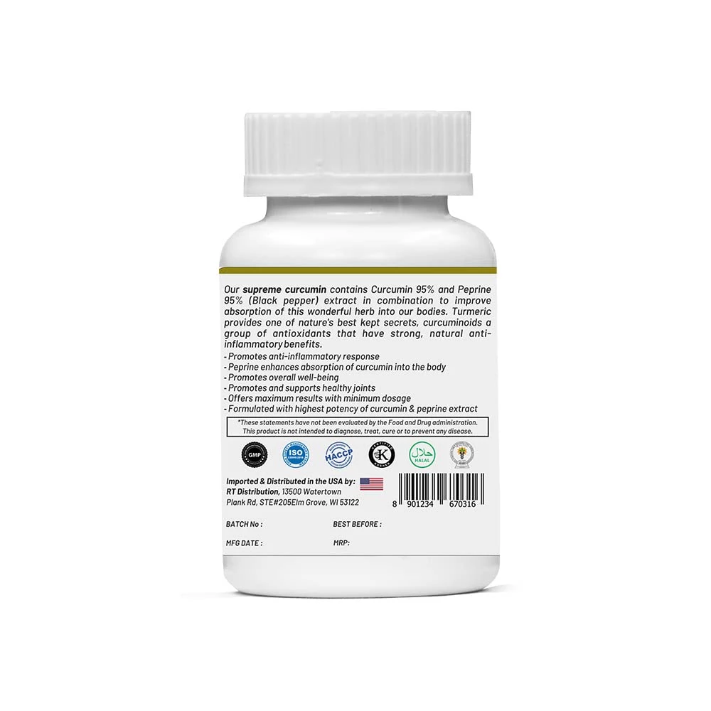 Life Aveda Premium Supreme Curcumin Veg Capsule - Image 3
