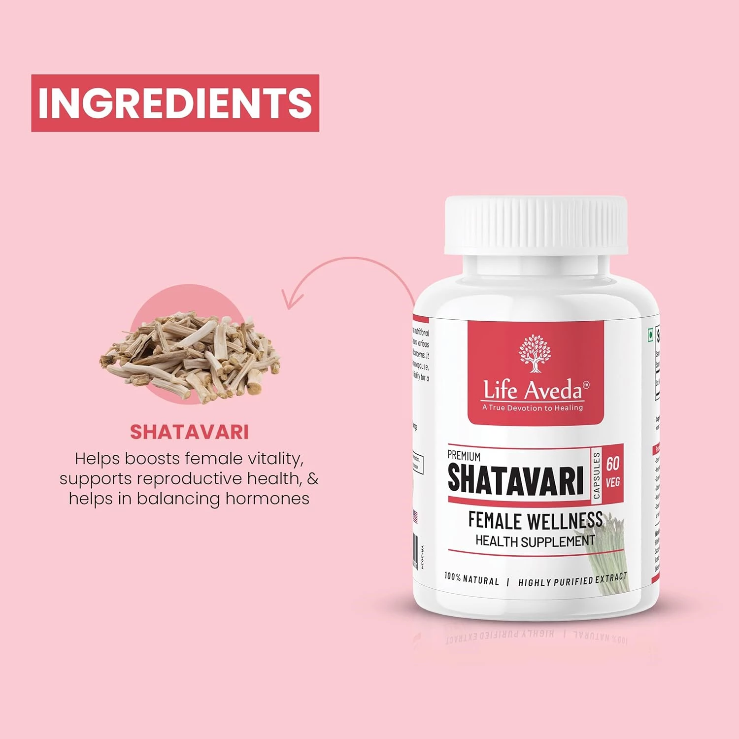 Life Aveda Shatavari Capsule for Female Wellness - Image 3