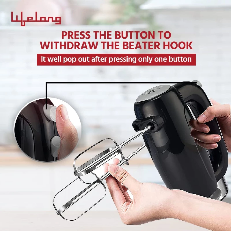 Lifelong 150 Watts Regalia Hand Mixer-Black - Image 3