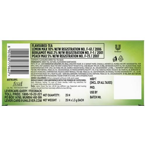 Lipton Green Tea Bags - Lemon Zest - Image 2