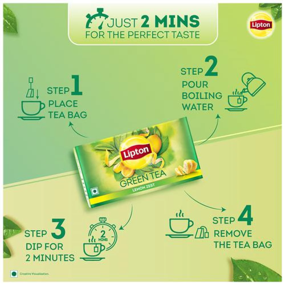 Lipton Green Tea Bags - Lemon Zest - Image 6