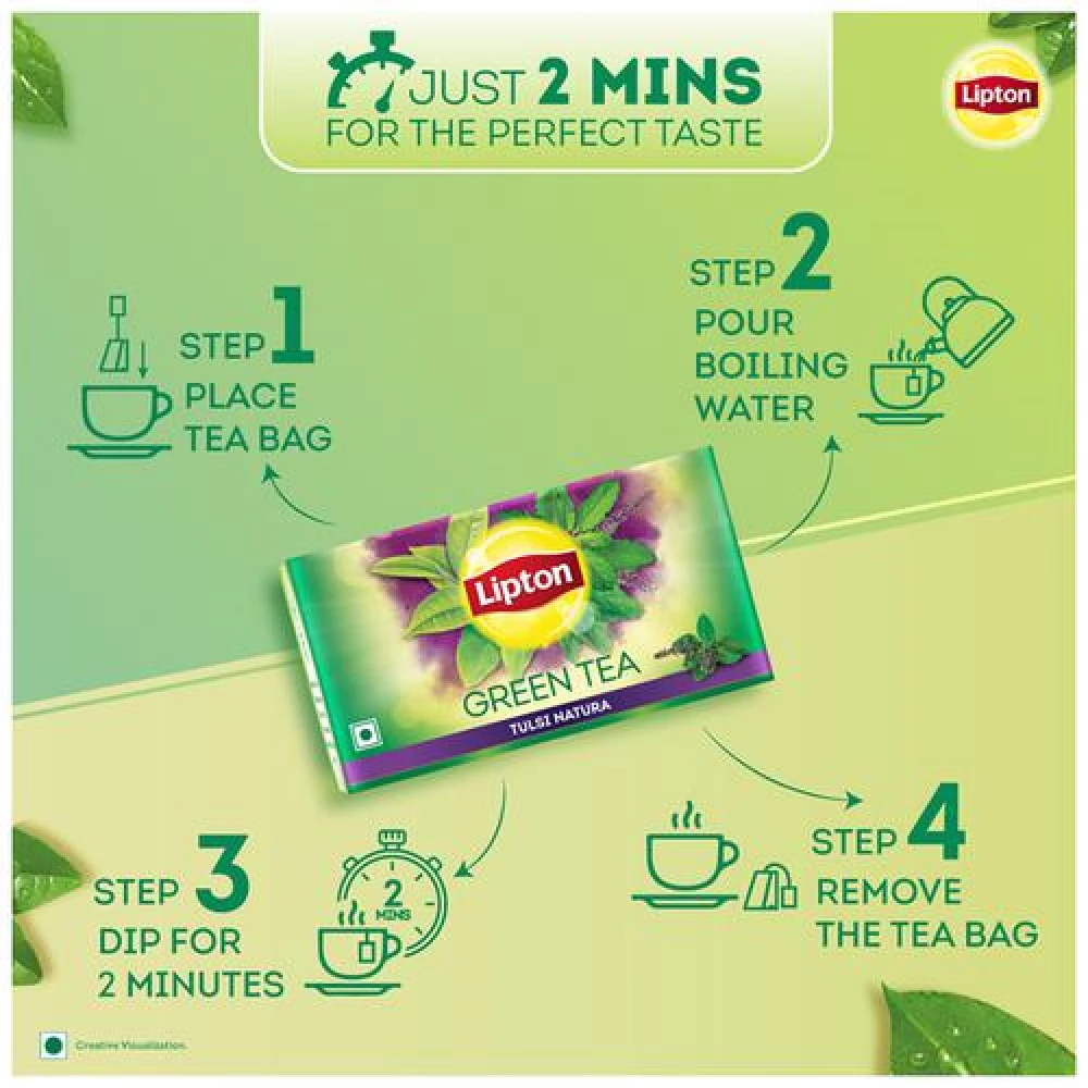 Lipton Tulsi Natura Green Tea Bags - Image 6