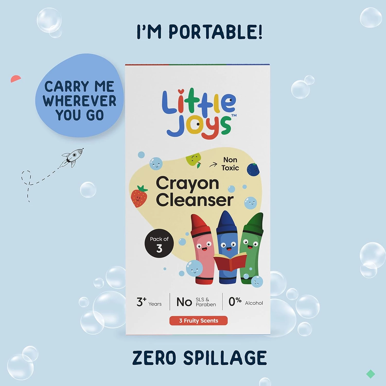 Little Joys Crayon Handwash-Strawberry, Green Apple, Blueberry - Image 2