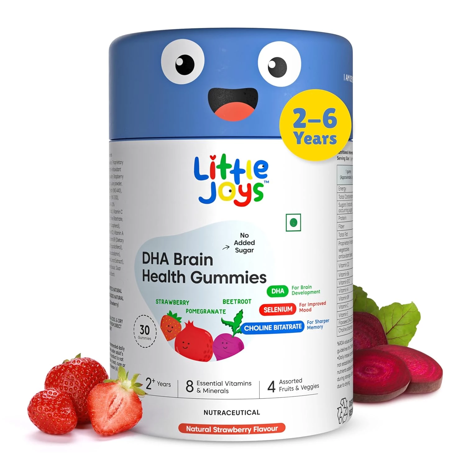 Little Joys DHA Brain Health Gummies For Kids 2-6 years Little Joys DHA Brain Health Gummies For Kids 2-6 years-Pack Size-30 Gummies