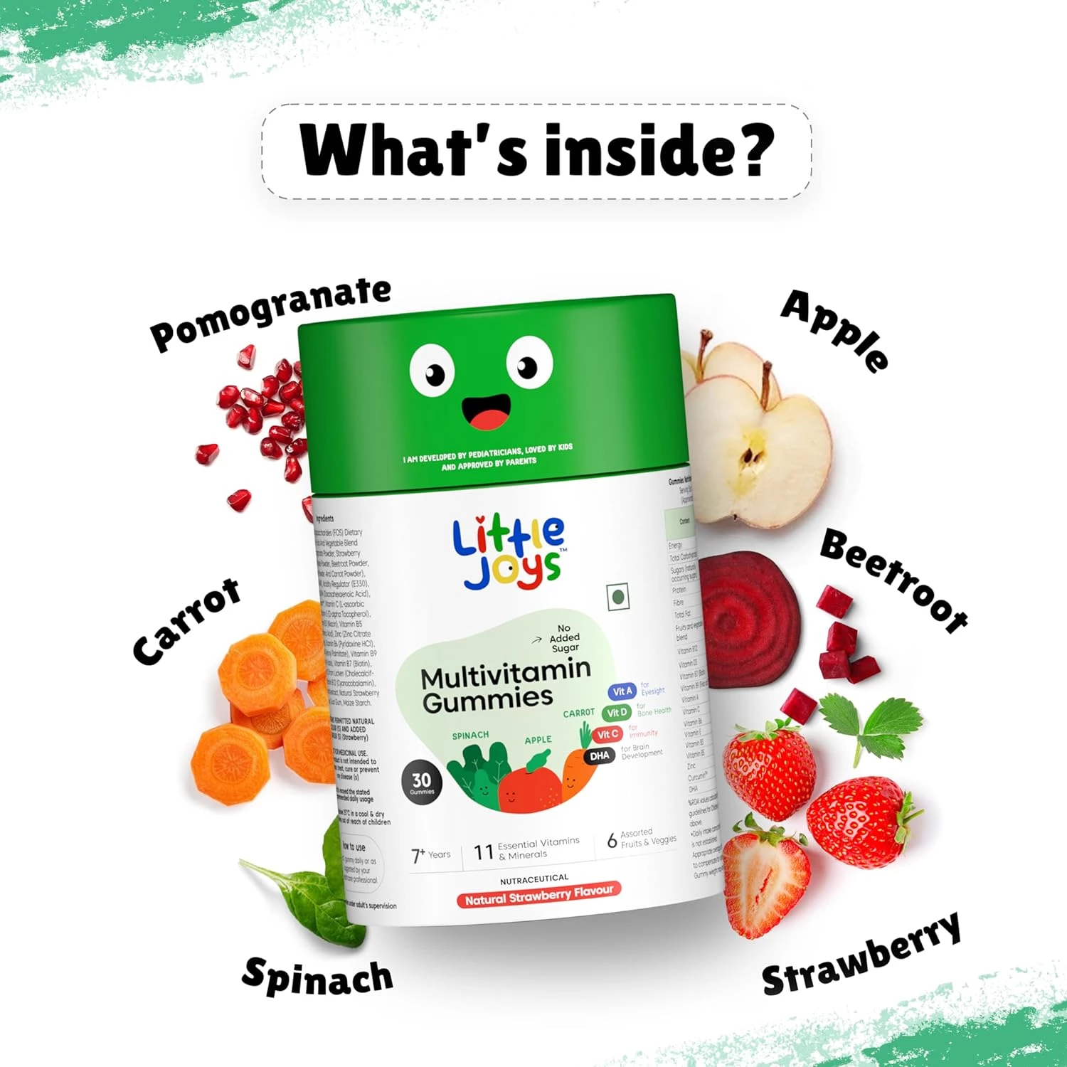 Little Joys Multivitamin Gummies for Kids-Strawberry Flavour 7-12 Years Old - Image 2