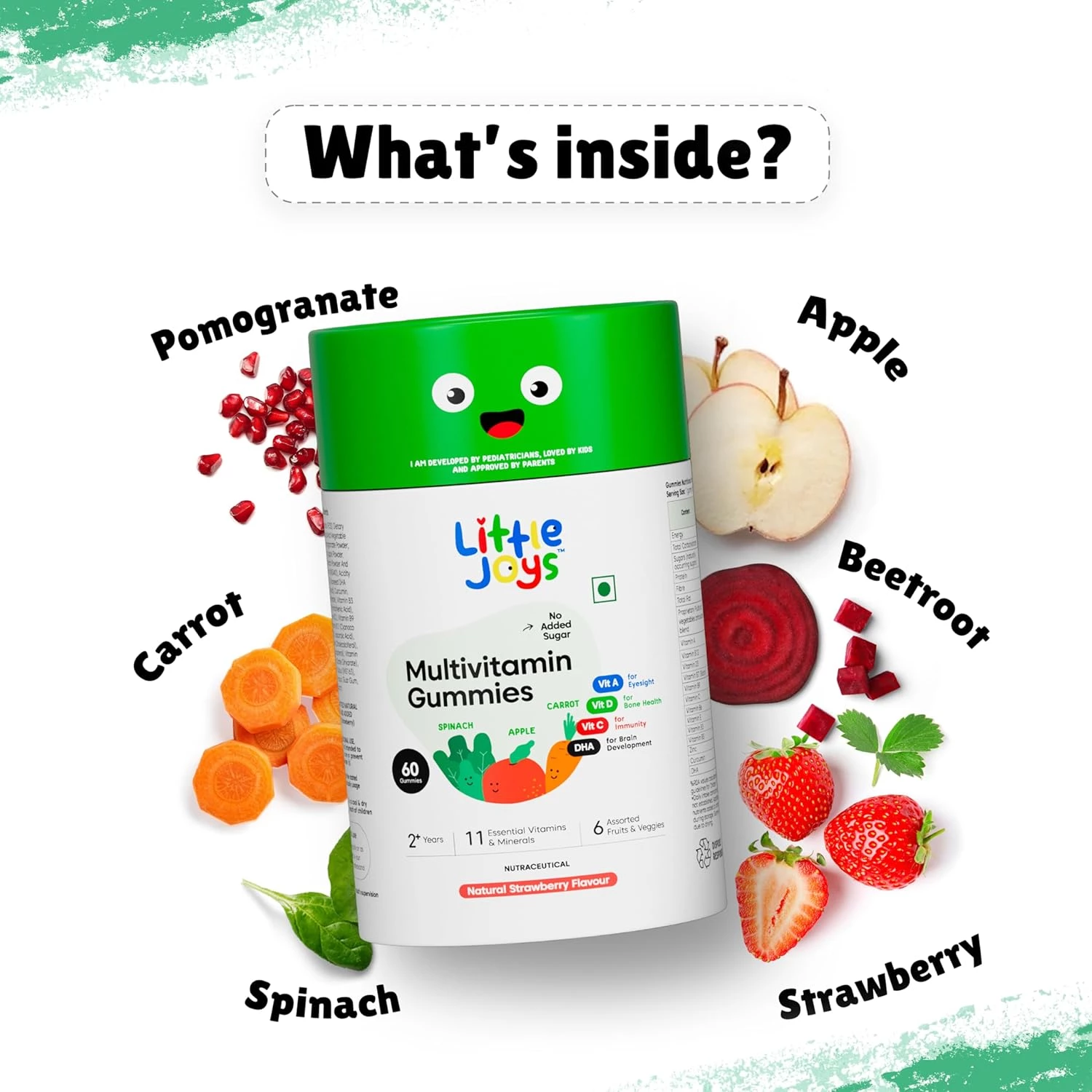Little Joys Multivitamin Gummies for Kids-Strawberry Flavour 2-6 Years Old - Image 6
