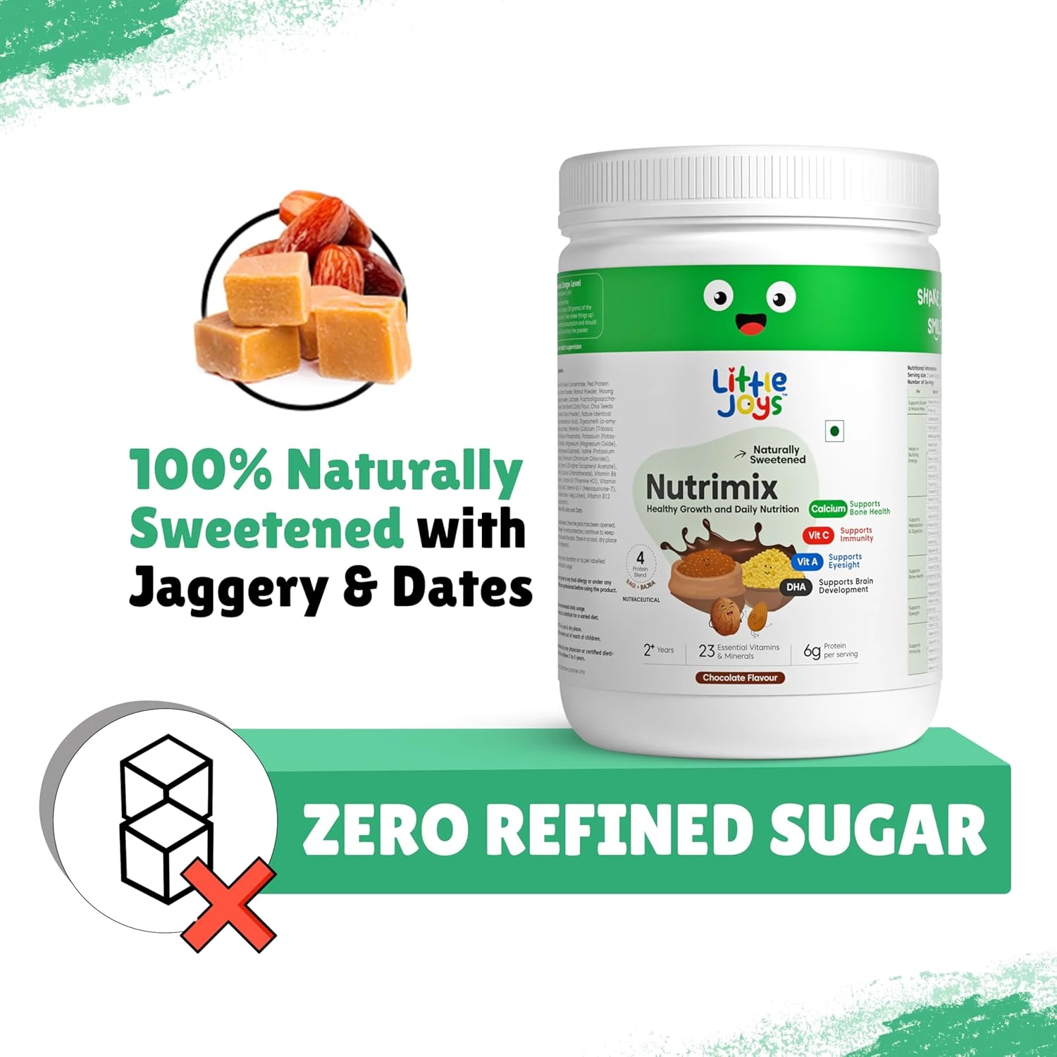 Little Joys Nutrimix Nutrition Powder-Chocolate Flavour (350 g) & Multivitamin Gummies (30) - Image 3